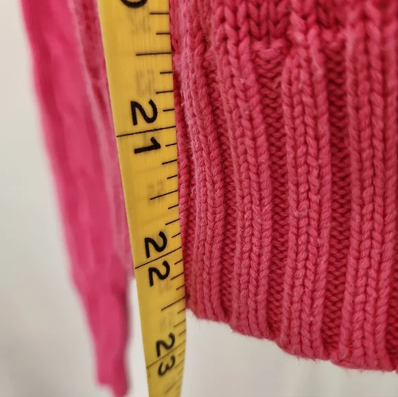 Ralph Lauren Sport Cable-Knit Turtleneck Sweater in Pink W/ Green Logo XL - Picture 7 of 13
